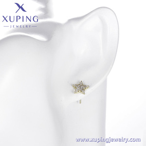 98846 Xuping đồ trang sức quyến rũ sao hình 14K mạ vàng môi trường đồng Stud Bông tai với trắng tổng hợp CZ cho phụ nữ - Product Image 3