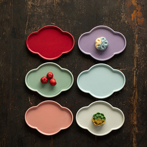 <b>Ceramic</b> Tea And Snack Plate Irregular Shape Porcelain Fruit Platter For Tea Room Wedding Occasion - Product Image 3