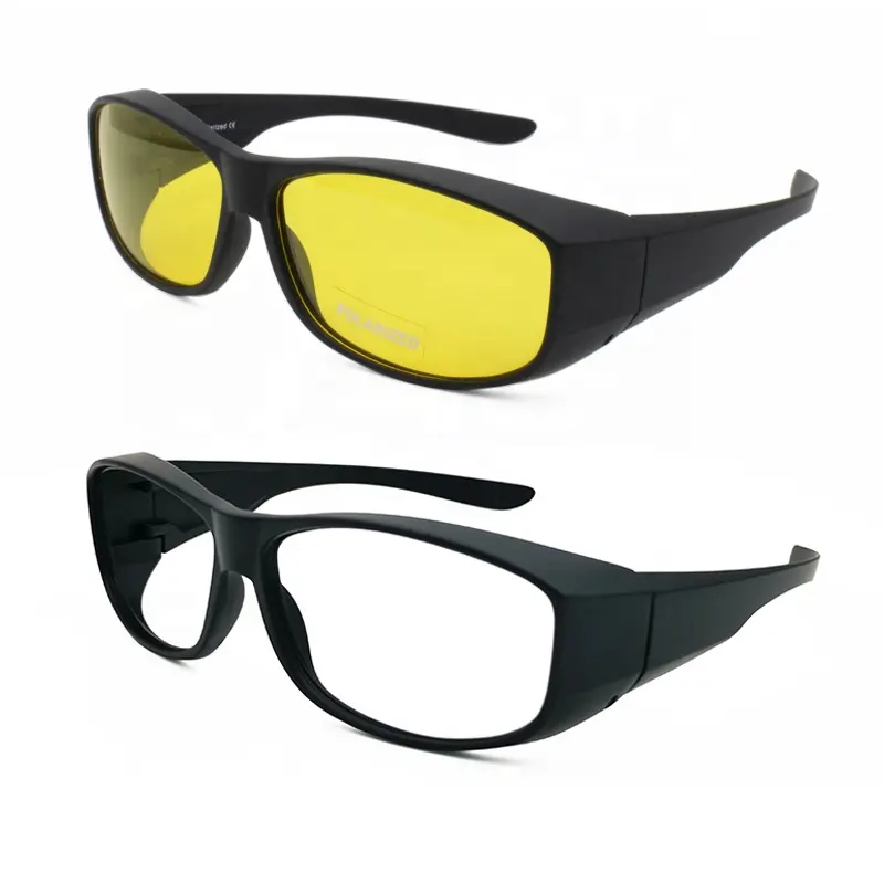 Fast delivery fullrim square-round fit over orange polarized lenses sunglasses without lenses