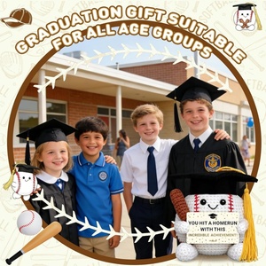Muñeco de Ganchillo de Béisbol, Regalo de Graduación para Ella y Él, Regalos de Graduación de Secundaria, Preparatoria y Universidad para Niños y Niñas - Product Image 6