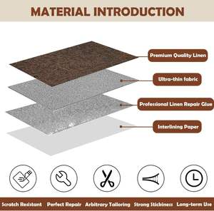 Parche de Reparación de Lino Personalizado, Parche de <span class=keywords><strong>Tela</strong></span> Autoadhesivo, Cinta de Reparación de <span class=keywords><strong>Tela</strong></span> para Muebles y Sofás - Product Image 2