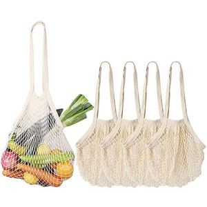 Sac de courses réutilisable écologique en coton biologique, sac en filet pour fruits et légumes bio - Product Image 1