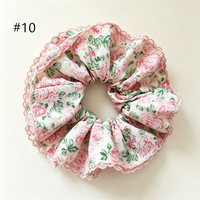 Chouchous en tissu doux avec bordure en dentelle à volants, élastiques à cheveux très extensibles, multicolores, accessoires capillaires pour femmes