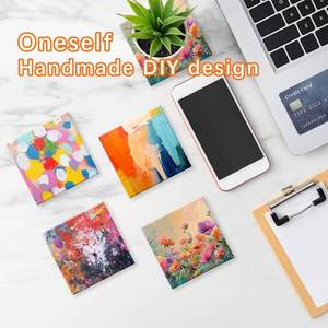 Custom Blank Unglazed <b>Coasters</b> for Crafts <b>Ceramic</b> Tiles With Self Adhesive Cork Back Diy Alcohol Ink Acrylic Pour Logo - Product Image 6