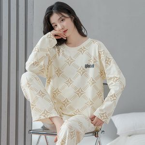 Großhandel Weihnachts pyjamas Familien anzug Hirsch gedruckt nach Hause Frauen Kinder Winter Baumwolle Pyjamas - Product Image 4
