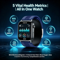 Montre connectée de santé la plus vendue avec pompe à air, airbag, mesure précise de la tension artérielle, ECG, analyse dynamique de la fréquence cardiaque 4PD, analyse cardiaque IA