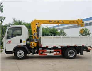 Grue à flèche pliante robuste montée sur camion avec commande hydraulique pour le chargement de marchandises volumineuses et la livraison sur chantier - Product Image 3