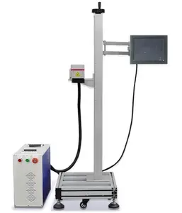 Fibra óptica voando marcação máquina a laser gravura para alimentos e embalagem linha