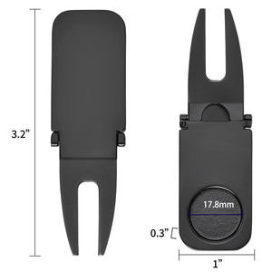 Herramienta de golf multiusos al por mayor, herramienta metálica para reparar el césped de golf, soporte para cigarros, herramienta multiusos, herramientas para divots de golf - Product Image 3