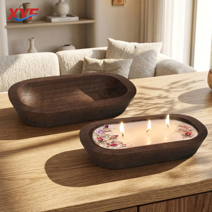 Bols à pâte vides <span class=keywords><strong>en</strong></span> paulownia pour bougies, accessoires de bougies <span class=keywords><strong>en</strong></span> <span class=keywords><strong>bois</strong></span> haut de gamme, décoration utilisée pour les fêtes de famille et les articles de rangement - Product Image 2