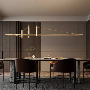 Custom Copper Lighting bar Dining Room <b>Kitchen</b> Pendant Light Fashion Antique Brass Bedroom Led Long Linear Chandeliers Lamp - Product Image 1