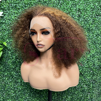 Fournisseurs de cheveux en gros 13*4 13*6 Perruque frontale en dentelle Afro Curly Piano Color Pre Plucked Human Lace Front Wig Vendeurs de cheveux vierges