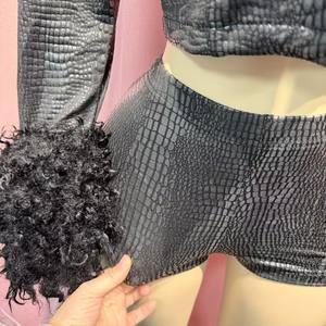 2026 Herbst Damen Modisches Outfit Stretch-Pelz Goldgeprägte Crop-Jacke Passend zu Sexy Shorts 2-teiliges Set Damen Club-Set für Frauen - Product Image 6