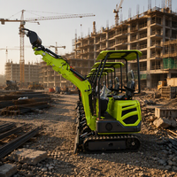 Mini-excavatrice sur chenilles T12 certifiée CE, 7 kW, compacte, hydraulique, profondeur de creusement de 1,75 m, EURO5, pour travaux agricoles, aménagement paysager et creusement de fossés
