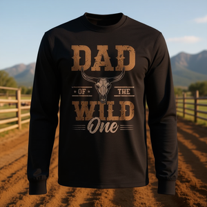 T-shirt à manches longues Dad Of The Wild One, chemise assortie pour fête Western Cowboy Rodeo - Product Image 3