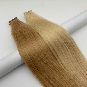 La mejor fábrica, venta al por mayor, cabello humano europeo Virgen sin procesar, extensión de trama Invisible Genius, en stock, envío nocturno - Product Image 2