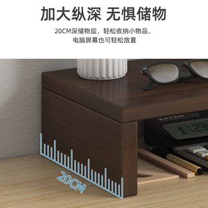 Desktop <b>Computer</b> Riser Stand 3 Tier Wood Monitor Stand <b>Desk</b> Shelf Storage Rack Office Organizer - Product Image 3