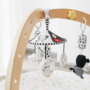 Crochet miroir bois fait à la main doux berceau musical montessori pépinière bébé Mobiles ensemble avec peluche <span class=keywords><strong>nuage</strong></span> téléphone <span class=keywords><strong>cintre</strong></span> pour fille cloche - Product Image 5