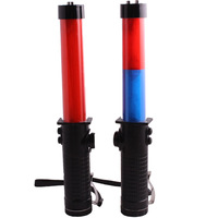 Sifflet magnétique LED rouge et bleu de 30 cm avec fonction de brise-vitre, son d'avertissement, modèle JT-048, pour situations d'urgence, incendie et circulation
