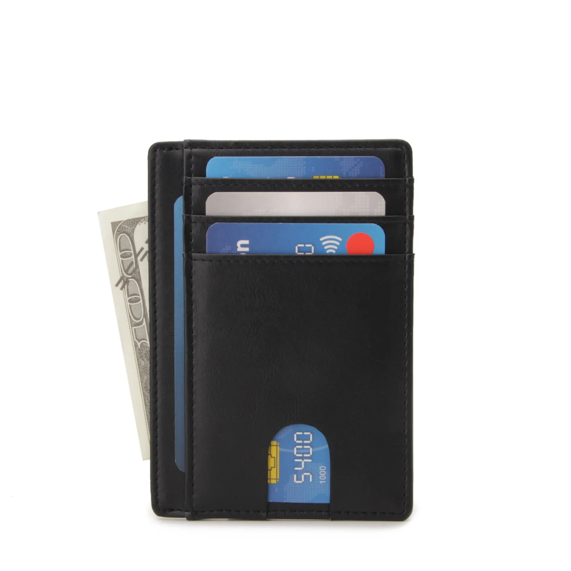 비즈니스 Rfid 지갑 남성 울트라 얇은 짧은 미니 카드 가방 금속 매직 사용자 정의 지갑