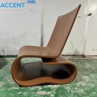 Sillón Lounge Moderno de Fibra de Vidrio con Diseño Ondulado, Sofá Individual Creativo en Forma de S sin Brazos para Sala de Estar de Lujo y Proyectos de Villas