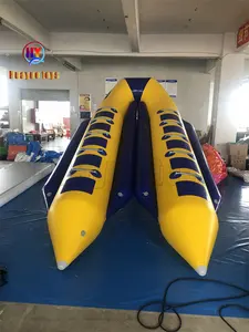 Tubo duplo, 10 pessoas podem arrastar inflável, peixe, banana, barco, brinquedo de água