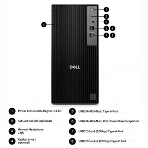 Computadora de Escritorio Dell Pro Tower Plus Qbt1250 Nueva y Original, para Uso Empresarial, Ultra7-265, 8gb/16gb RAM DDR5, RTX5060-8gb, SSD Qbt12 - Product Image 4