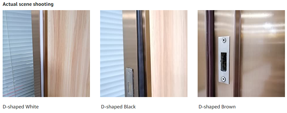 Brown Weather Stripping for Doors, Self-Adhesive Backing Door Seal Weather Strip Soundproof Insulation Gap Blocker