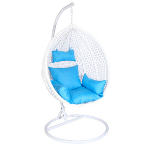 Moderno commercio all'ingrosso uovo altalena sedia appeso amaca di vimini per la casa Patio balcone portico da giardino relax esterno resistente in metallo PE - Product Image 3