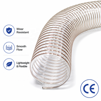 Tuyau d'aspiration flexible transparent en PU de 4 pouces pour le drainage, la ventilation et l'élimination des poussières industrielles.