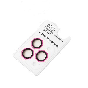 Protection d'<span class=keywords><strong>objectif</strong></span> individuelle en verre pour caméra avec anneau métallique coloré, pour iPhone 15 16 17 Pro Max - Product Image 1