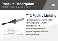Lampe T12 à intensité variable sans scintillement IP67 2700K-6000K Tube LED pour la culture des poulets / porcs Lampes pour animaux d'élevage