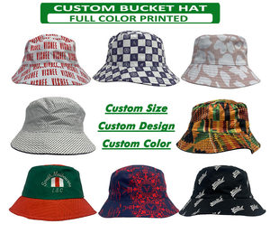 Custom Big Wide Brim <b>Reversible</b> Digital Printing Blanks 2 Side Full Printed Embroidery Logo Fisherman Sublimation <b>Bucket</b> <b>Hat</b> - Product Image 4