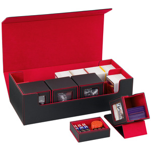 Juzi Factory 650 + cartes à manchon unique 520 + cartes à double manches noir <span class=keywords><strong>rouge</strong></span> MTG TCG combinaison de boîte de rangement de cartes personnalisées - Product Image 1