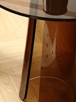 Vente directe d'usine - Table basse ronde en acrylique gris cristal Plexiglas Lucite pour salon et chambre à coucher