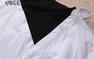 Blusa y Falda Maxi Estampadas Personalizadas <span class=keywords><strong>Verdant</strong></span> Strokes para Mujeres y Niñas, Blancas Lisas Tejidas con Decoración de Botones y Agujeros para Fiestas - Product Image 3
