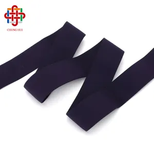 Banda elástica de nailon sin lanzadera para hombre, banda ancha plana negra de 3cm para ropa, pantalones, costura, venta directa de fábrica