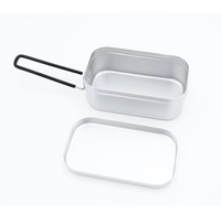 Boîte à repas pliable britannique en aluminium, 2 pièces par ensemble, fabriquée sur mesure