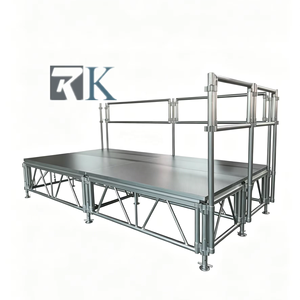 Scène de spectacle mobile portable en contreplaqué et aluminium pour mariages et événements, avec structure de scène - Product Image 1