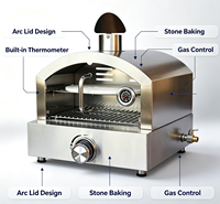 Four à pizza au gaz moderne en acier inoxydable sur mesure pour la cuisson de pizzas et de pains en extérieur, portable et étanche