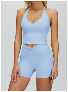 Vente en gros de 4 pièces de vêtements de sport pour femmes, tenues de fitness flexibles, jupes de pilates assorties, leggings, chemises à fermeture éclair, ensembles doux - Product Image 6