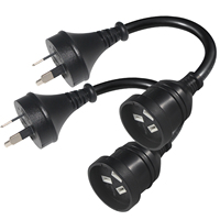 Rallonge électrique australienne courte, prise 3 broches vers prise mâle-femelle, câble d'alimentation 0,2 m 20 cm 30 cm, cordon AC 3G*1,0 mm, 15A 240V