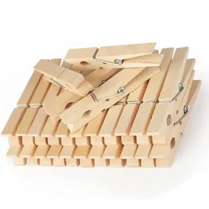 100Pcs/lot Wood Cloth Pegs Pins Quality Mini Clothes Pin Crafts DIY Wooden  Laundry Clothes Clips Storage Tool