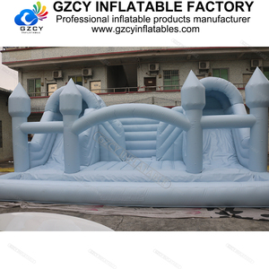 Videur gonflable en PVC Portable commercial Combo blanc Pastel rose bleu <span class=keywords><strong>mariage</strong></span> usage domestique Double toboggan <span class=keywords><strong>château</strong></span> gonflable <span class=keywords><strong>location</strong></span> - Product Image 4