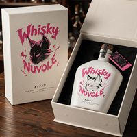 Bouteille de vin ronde blanche personnalisable en gros pour la vente en usine, 500 ml, 750 ml, pour rhum, gin, tequila, whisky, brandy, vodka