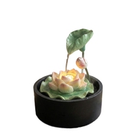Fontaine d'eau décorative Lotus pour salon, table basse, bureau, lampe de décoration, artisanat en résine Feng Shui pour la maison