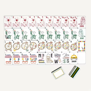 Ensemble cadeau de Mahjong américain festif d'hiver pour les fêtes, avec 5 couches, motif sapin de Noël, bonbonnière, <span class=keywords><strong>casse</strong></span>-<span class=keywords><strong>noisette</strong></span> et tuiles de Mahjong américaines en acrylique - Product Image 4