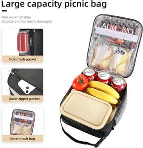 <b>Insulated</b> Aluminum Foil Eco-Friendly <b>Lunch</b> <b>Box</b> Bag for Men/Women Foldable Waterproof Cooler Zipper Closure Geometric Pattern - Product Image 4
