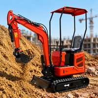 Mini-excavatrice avec accessoires, châssis rétractable, petite excavatrice sur chenilles, pour travaux de terrassement à usage domestique