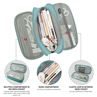 Mehr schicht ige Leinwand-Feder mäppchen mit großer Kapazität Einfarbige Schreibwaren box Hand portabilität Multi-FUNCTIONAL für die Mittelschule